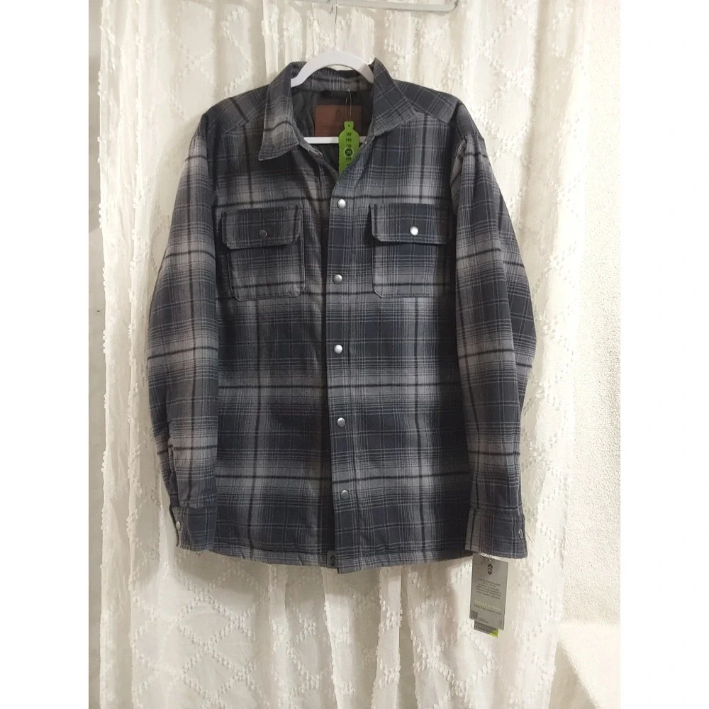 Free Country‎ Mens Quilted Flannel Jacket Large NWT